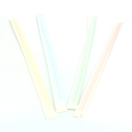 Plastic Straw Flexible PS Paper wrapped Striped Ø0,5cm 23cm (10000 Units)