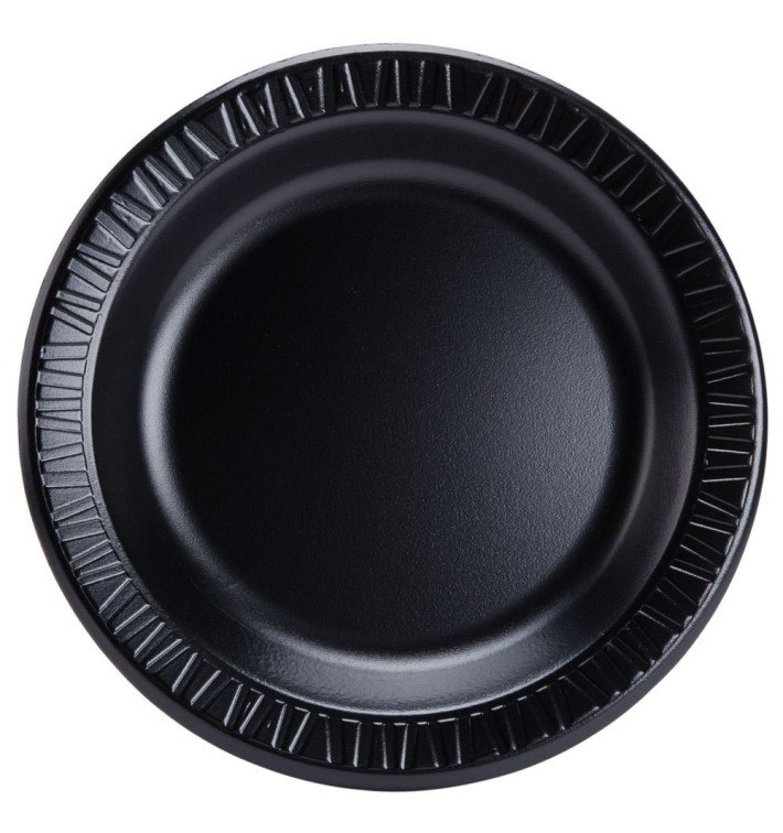 Foam Plate "Quiet Classic" Laminated Black 23 cm 