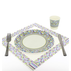 Paper Plate "Rayas y Topos" Design 23cm (504 Units)