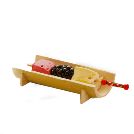 Bamboo Food Pick Red Design 12cm (100 Units)  