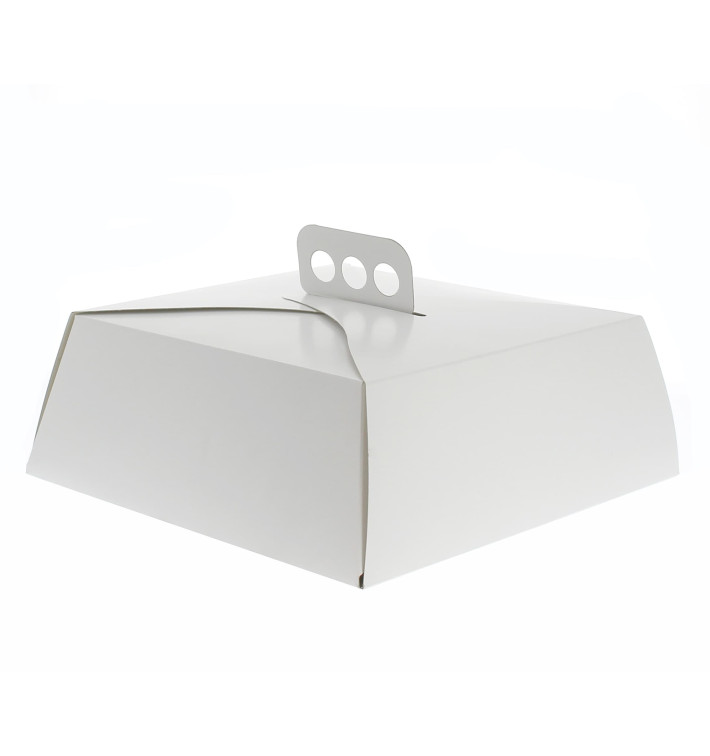 Paper Cake Box Square Shape White 24,5x24,5x10cm 