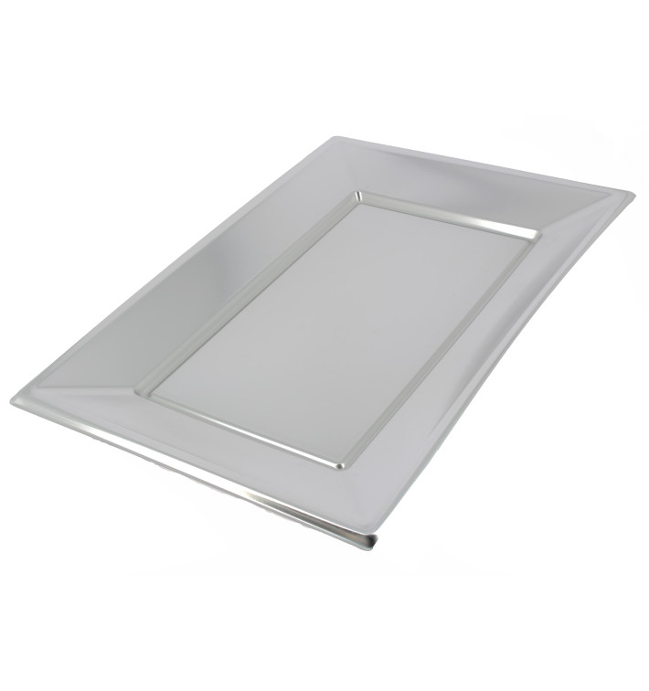 Plastic Tray Silver 33x23cm 