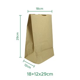 Paper Bag without Handle Kraft 18+12x29cm (1000 Units)