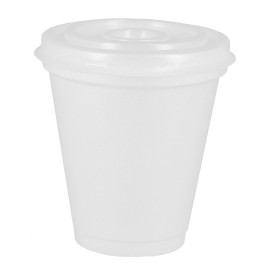 Foam Cup EPS 6Oz/180ml White + Plastic Lid (1.000 Units)