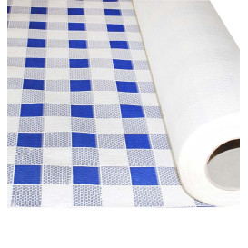 Paper Tablecloth Roll Blue Checkers 1x100m. 40g (1 Unit) 