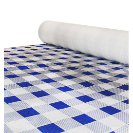 Paper Tablecloth Roll Blue Checkers 1x100m. 40g (1 Unit) 