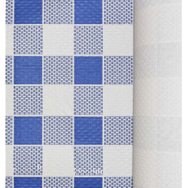 Paper Tablecloth Roll Blue Checkers 1x100m. 40g (1 Unit) 