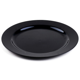 Plastic Plate Extra Rigid Black 26cm 