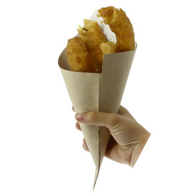 Paper Food Cone Natural 24cm 100g (200 Units)