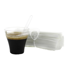 Plastic Coffee Stirrer PS Wrapped Clear 10,5cm 