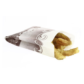 Paper Food Bag for Churros Grease-Proof 18+7x32cm (250 Units)  