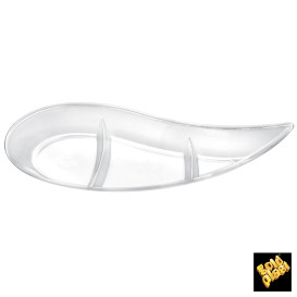 Tasting Sauce Bowl PS "Virgola" 3 Comp. Clear 30 ml (500 Units)