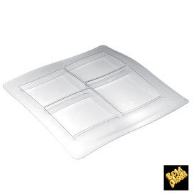 Plastic Compartment Tray PS "FoodPoker" 4C 36x36cm (12 Units)