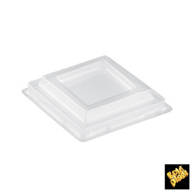 Plastic Lid PET for Plastic Tasting Cup "Rhombus" Clear 95 ml (1000 Units)