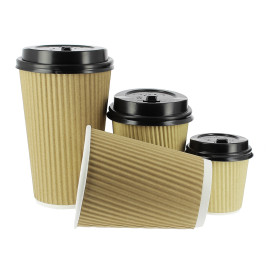 Paper Cup "Ripple Kraft" Brown 4 Oz/120ml Ø6,2cm (50 Units) 