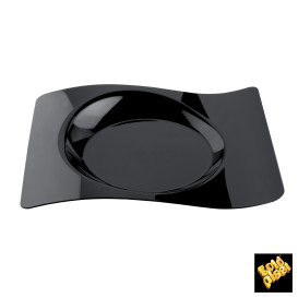 Plastic Plate "Forma" Black 28x23 cm (180 Units)