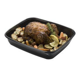 Plastic Deli Container PP Black 1350ml 28x20x4cm (150 Units)