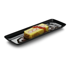 Plastic Tray Rectangular Shape Hard Black 17x45cm (5 Units) 