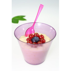 Plastic Spoon Premium Raspberry 16 cm (10 Units) 