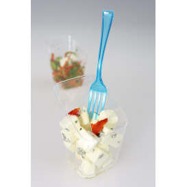 Plastic Fork Premium Turquoise 19cm (10 Units) 