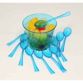 Plastic Spoon Premium Turquoise 16cm (10 Units) 