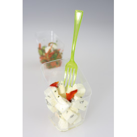 Plastic Fork Premium Green 19 cm (10 Units) 