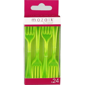 Plastic Fork Premium Green 19 cm (10 Units) 