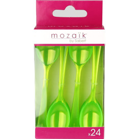 Plastic Spoon Premium Green 16cm (10 Units) 