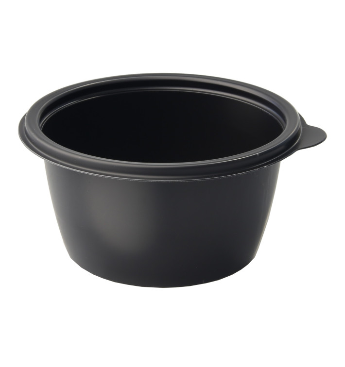 Plastic Deli Container PP Black 500ml Ø13cm 