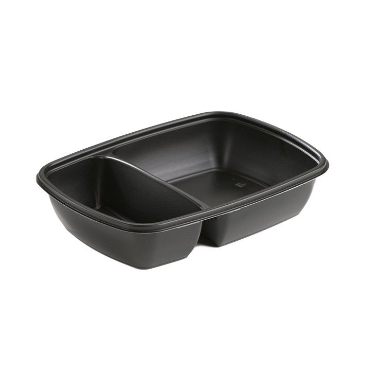 Plastic Deli Container PP 2C Black 900ml 23x16,5x5cm 