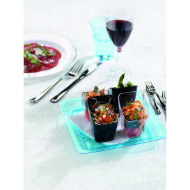 Plastic Plate Square shape Extra Rigid Turquoise 18x18cm (6 Units) 