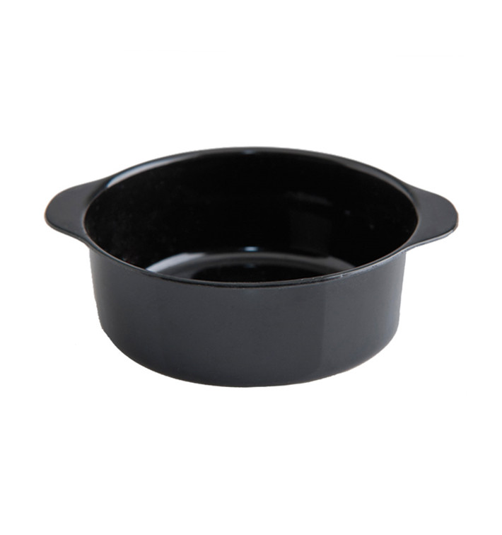 Plastic Pot PS with Handles Black 52ml 