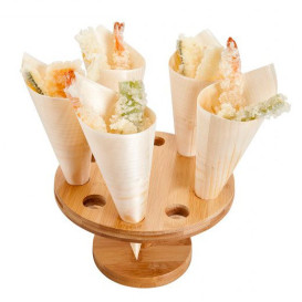 Bamboo Serving Cone Holder 10 slots (1 Unit) 