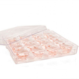 Plastic Tray PS + 16 Bowl Kit with Lid Hexagon Shape Clear (1 Unit)