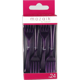 Plastic Fork Premium Eggplant 19cm (180 Units)