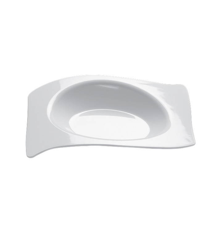 Tasting Plastic Plate PS Flat White 8x6,6 cm (500 Units)