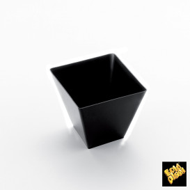 Plastic Tasting Cup PS "Rhombus" Black 95 ml (25 Units) 