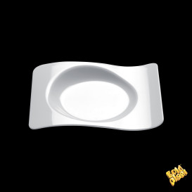 Tasting Plastic Plate PS "Forma" White 8x6,6 cm (500 Units)