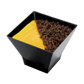 Tasting Plastic Bowl PS "Pagoda" Medium Size Black 200 ml (12 Units) 