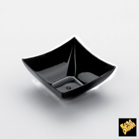 Tasting Plastic Bowl PS Square shape Black 90 ml (25 Units) 