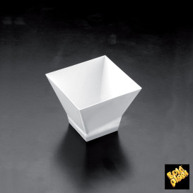 Plastic Tasting Cup PS "Pagoda" White 120ml (25 Units) 