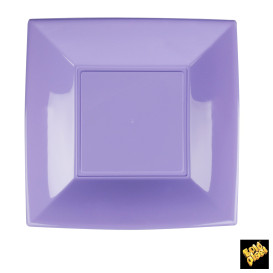 Plastic Plate Flat Lilac "Nice" PP 23 cm (25 Units) 