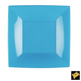 Plastic Plate Flat Turquoise "Nice" PP 23 cm (300 Units)