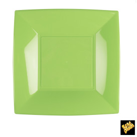 Plastic Plate Flat Lime Green "Nice" PP 23 cm (300 Units)