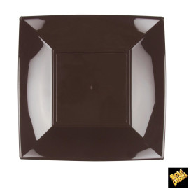 Plastic Plate Flat Brown "Nice" PP 23 cm (300 Units)