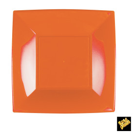 Plastic Plate Flat Orange "Nice" PP 23 cm (25 Units) 