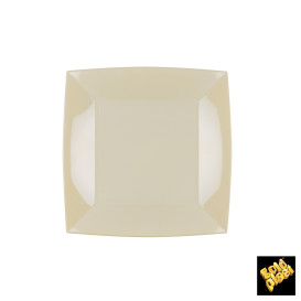 Plato de Plastico Flat Cream "Nice" PP 180mm (300 Units)