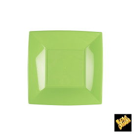 Plastic Plate Flat Lime Green "Nice" PP 18 cm (25 Units) 