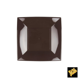 Plastic Plate Flat Brown "Nice" PP 18 cm (25 Units) 