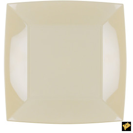 Plastic Plate Flat Cream "Nice" PP 29cm (144 Units)